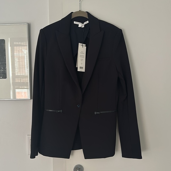 NWT Veronica Beard Navy Blue Scuba Jacket - Picture 3 of 7